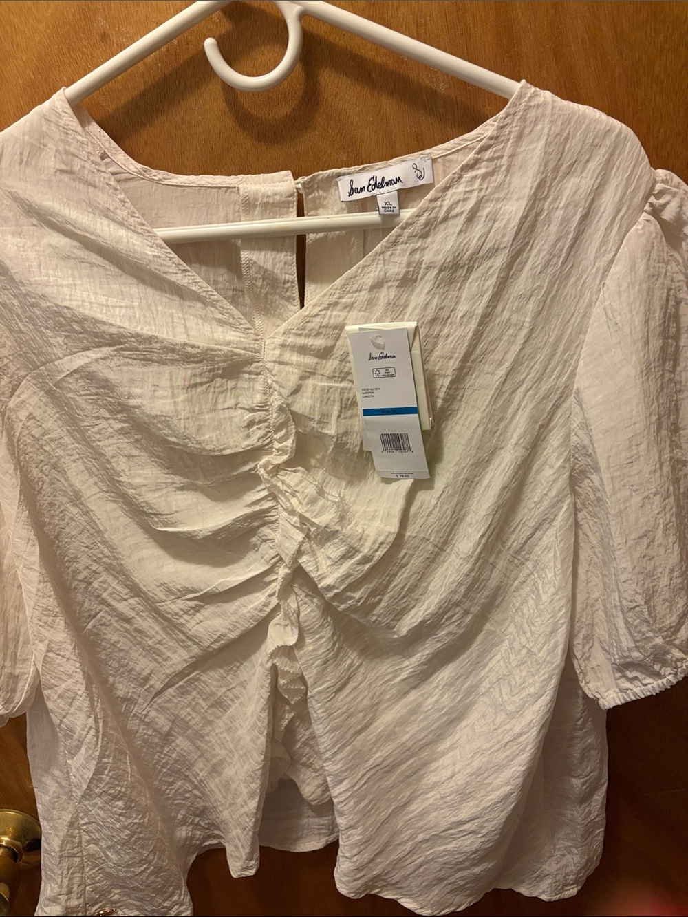 Sam Edelman Ivory Ruching Front Blouse